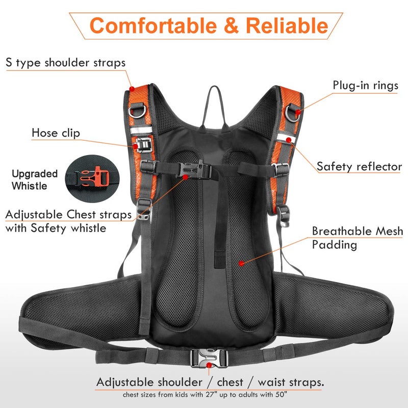 Mothybot Hydration Pack, Insulated Hydration Backpack with 2L BPA Free Water Bladder and Storage, Hiking Backpack for Men, Women, Kids for Running, Cycling, Camping - Keep Liquid Cool up to 5 Hours - Image 3